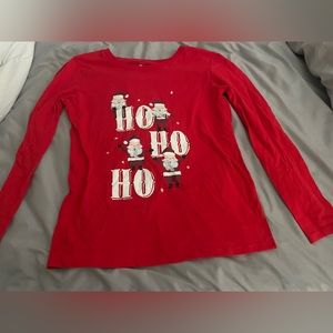 red long sleeve christmas pajama shirt